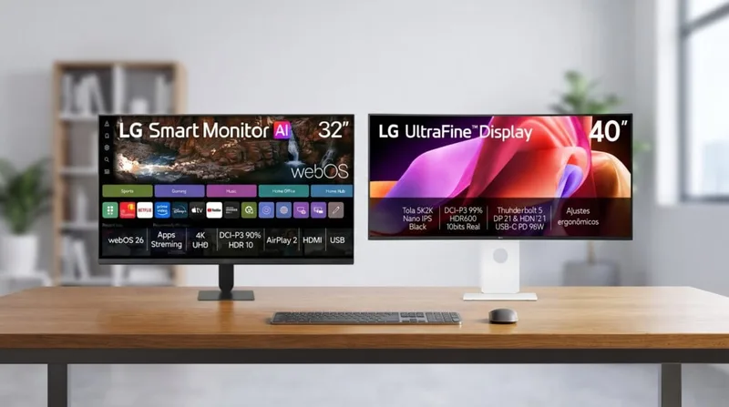 LG amplia linha de monitores no Brasil com opções 6K e telas com webOS