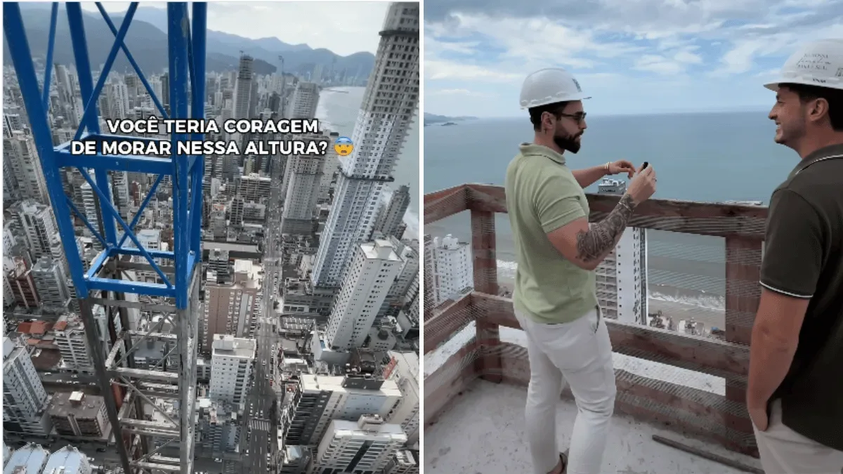 Edifício em construção revela vista da Praia Central a partir do 44º andar