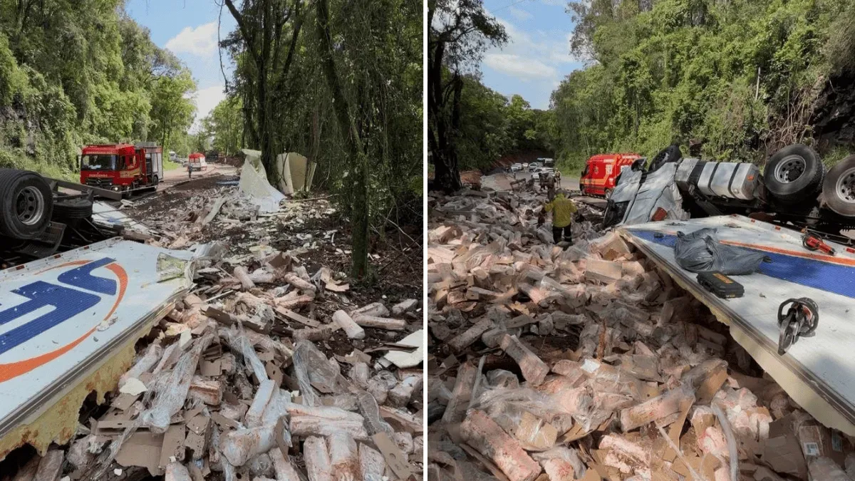 Buscas localizam motorista sob carga após tombamento na SC-283, em Seara