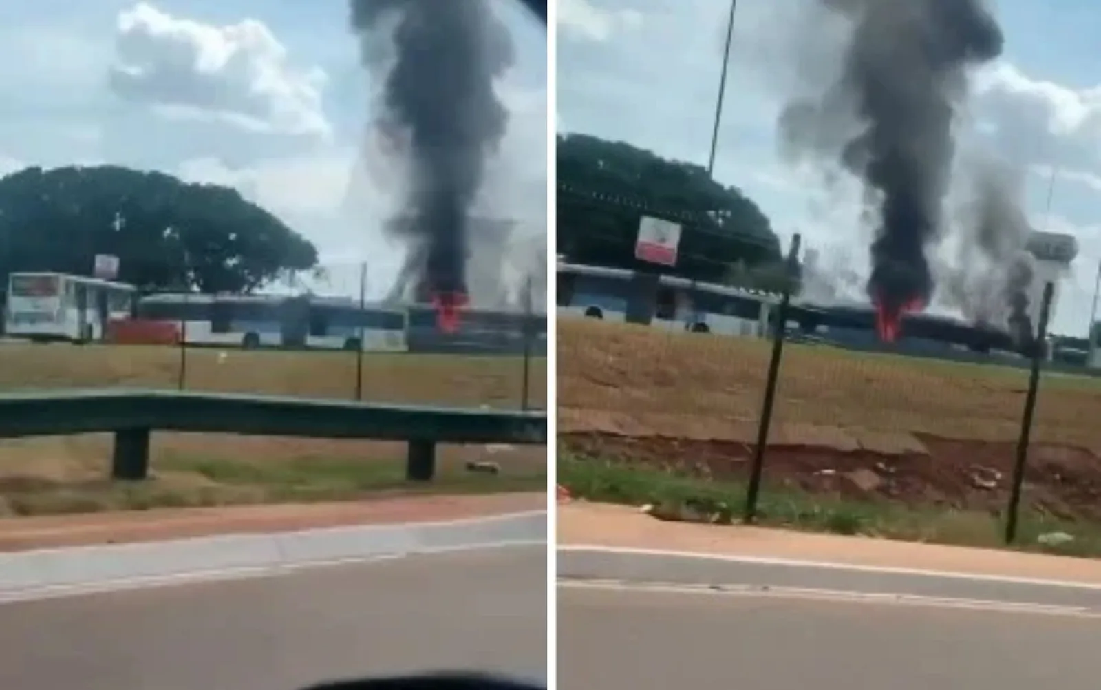 Incêndio atinge ônibus parado em Goiânia; não houve feridos