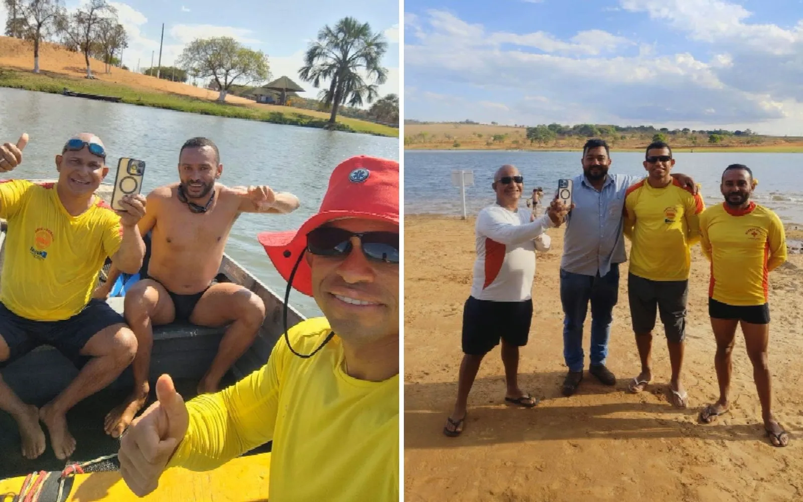 Celular permanece ligado após cair no Lago Bonsucesso, em Goiás