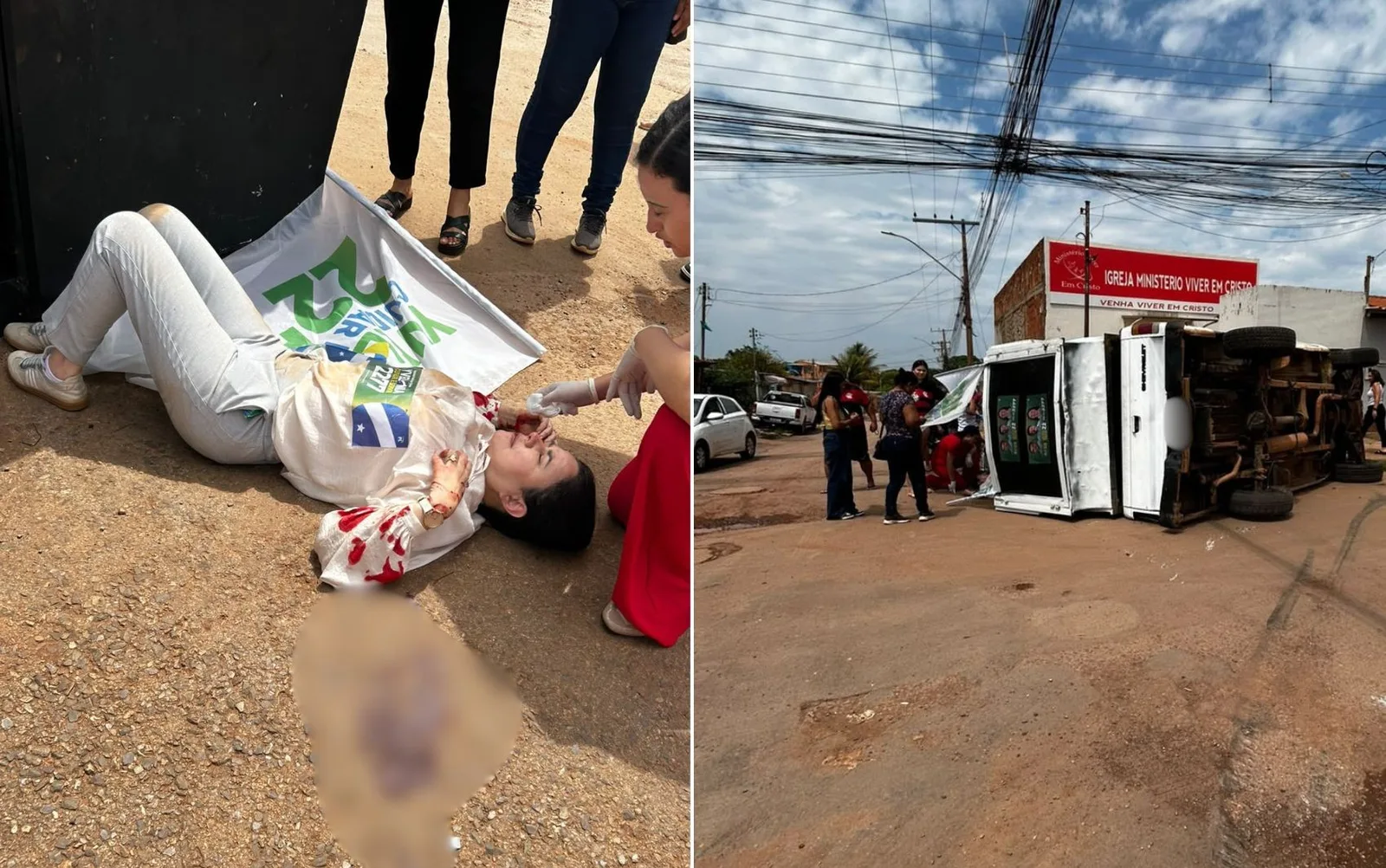 Candidata fica ferida após trio elétrico tombar em Valparaíso de Goiás