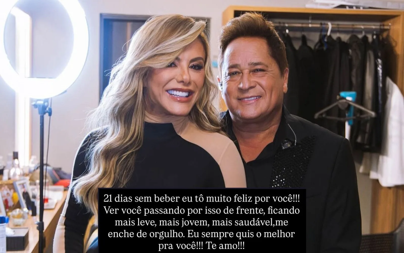 Leonardo completa 21 dias sem beber, e Poliana celebra mudança