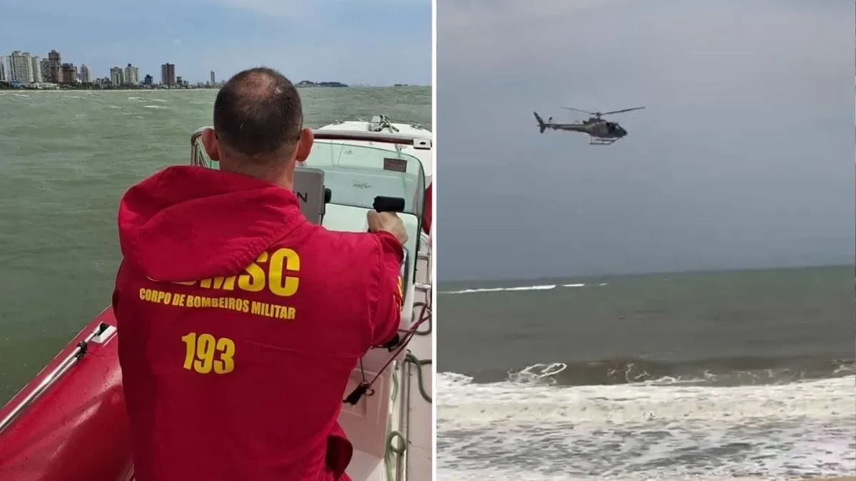 Buscas por criança desaparecida no mar avançam em Balneário Piçarras