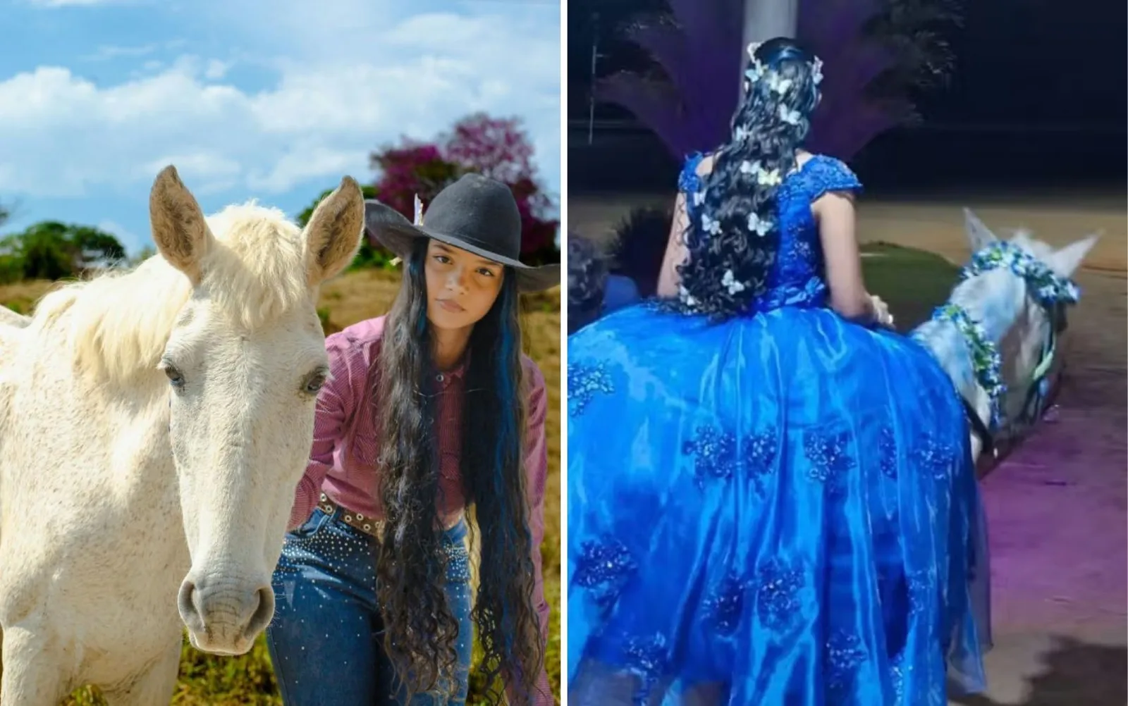 Égua dada pela mãe participa de homenagem ao avô em festa de 15 anos