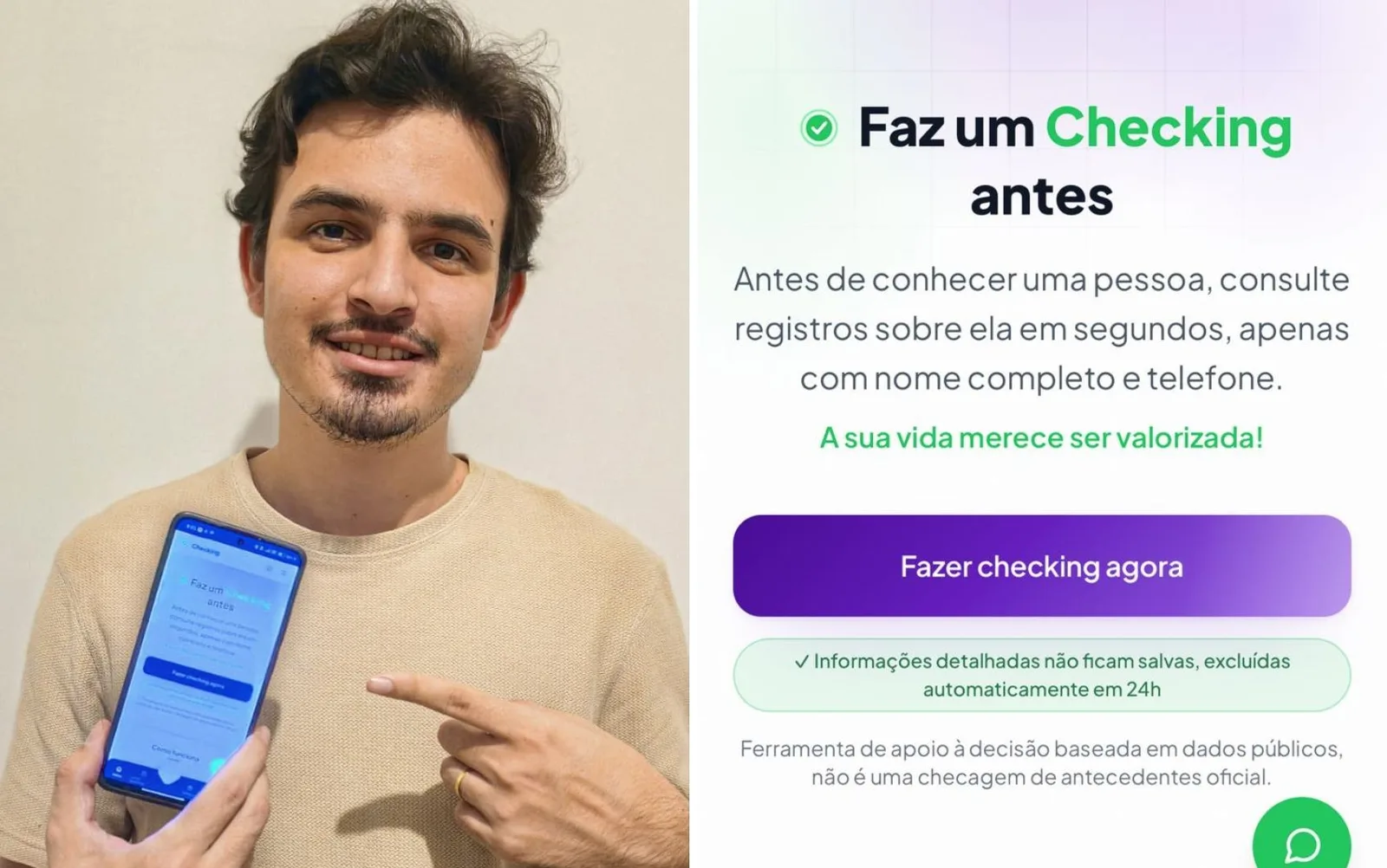 Aplicativo criado por goiano consulta histórico antes de encontros