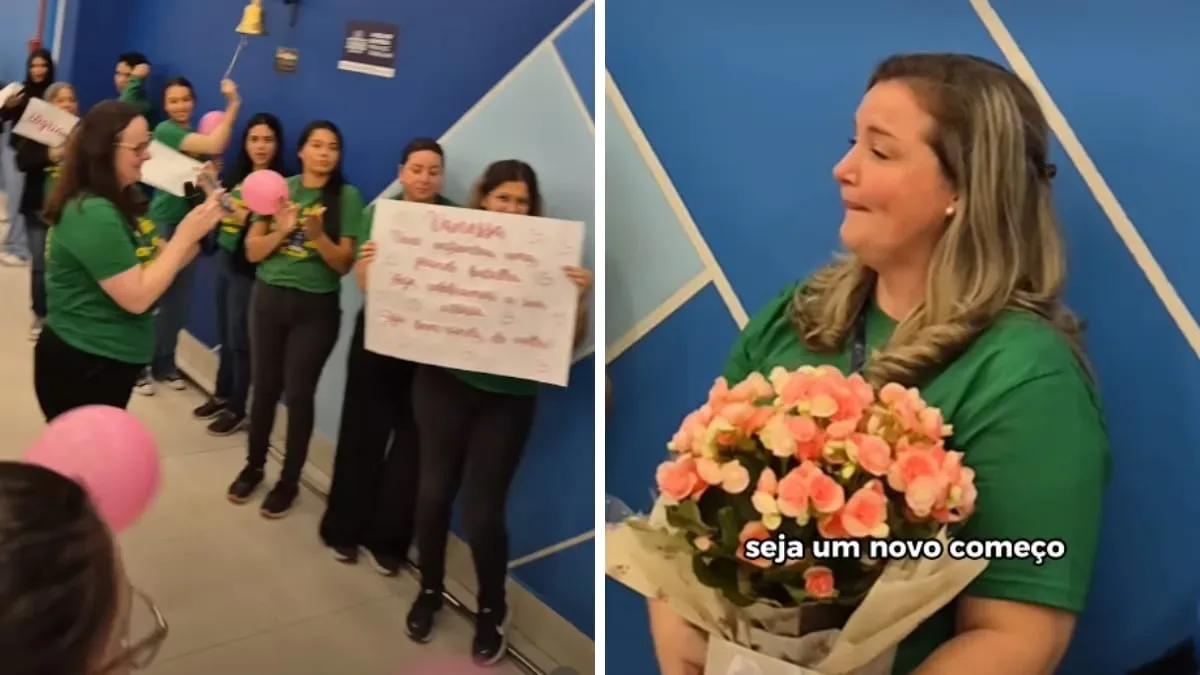 Funcionária da Havan retorna após tratamento de câncer de mama