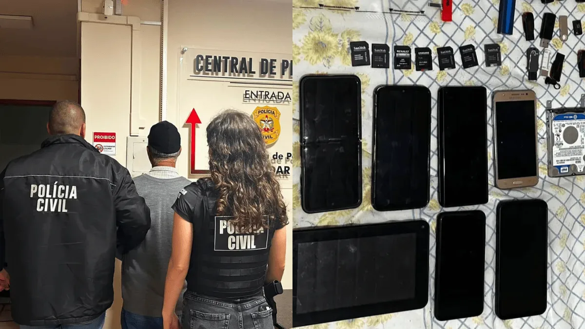 Idoso é preso em Lages após perícia encontrar vídeos de violência sexual
