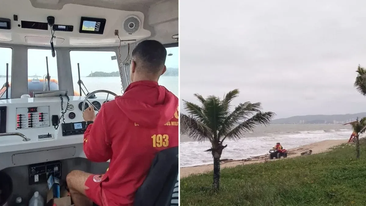 Morador usa drone em buscas por menino desaparecido no mar em Piçarras