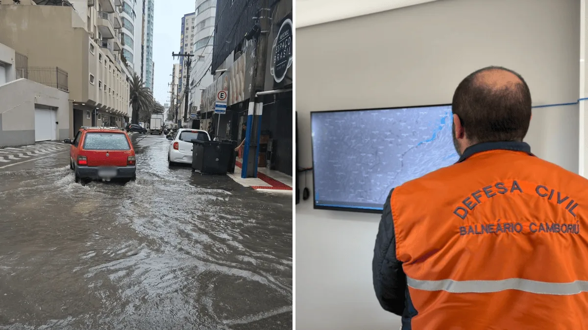 Temporais e granizo colocam Balneário Camboriú e Itajaí em alerta