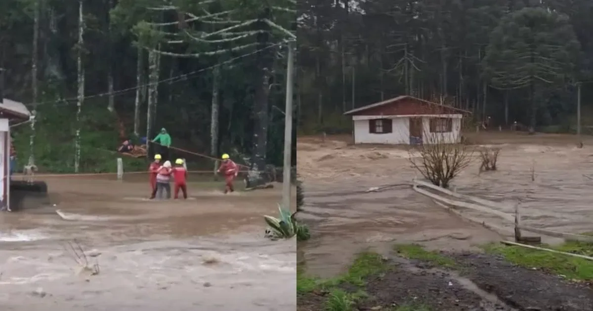 Família é resgatada após ficar isolada pela chuva em Bom Jardim da Serra