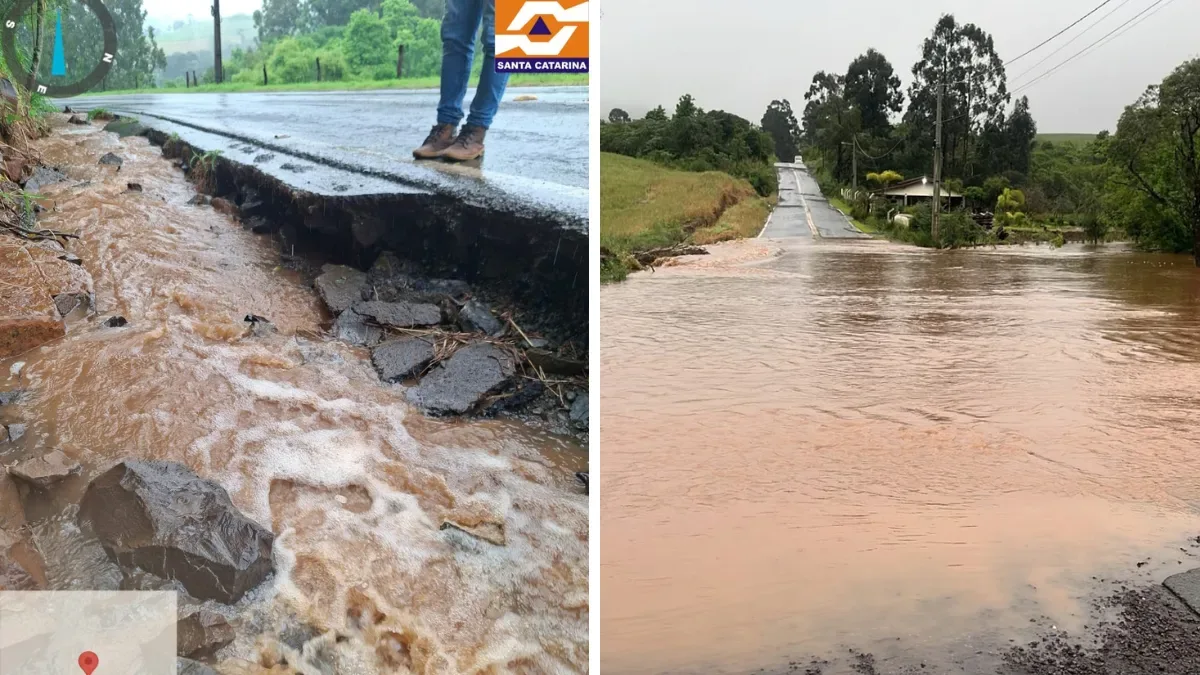 Chuva causa alagamentos e interdições em municípios do Oeste de SC