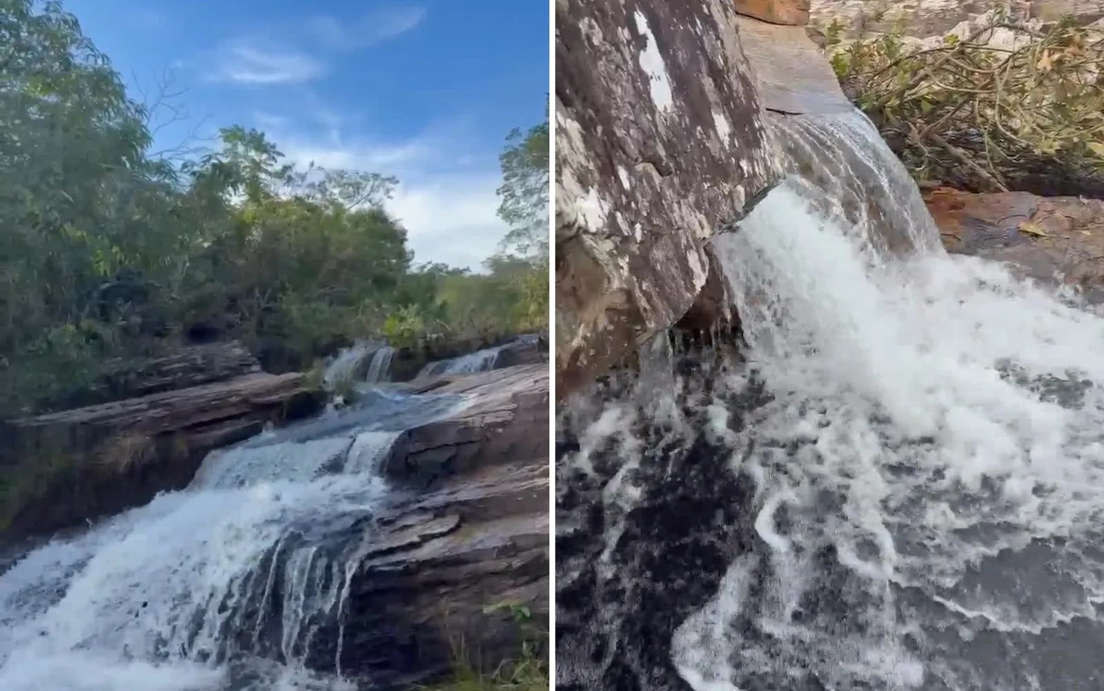 Cachoeira Paredão tem quedas de até 30 metros em Buriti de Goiás