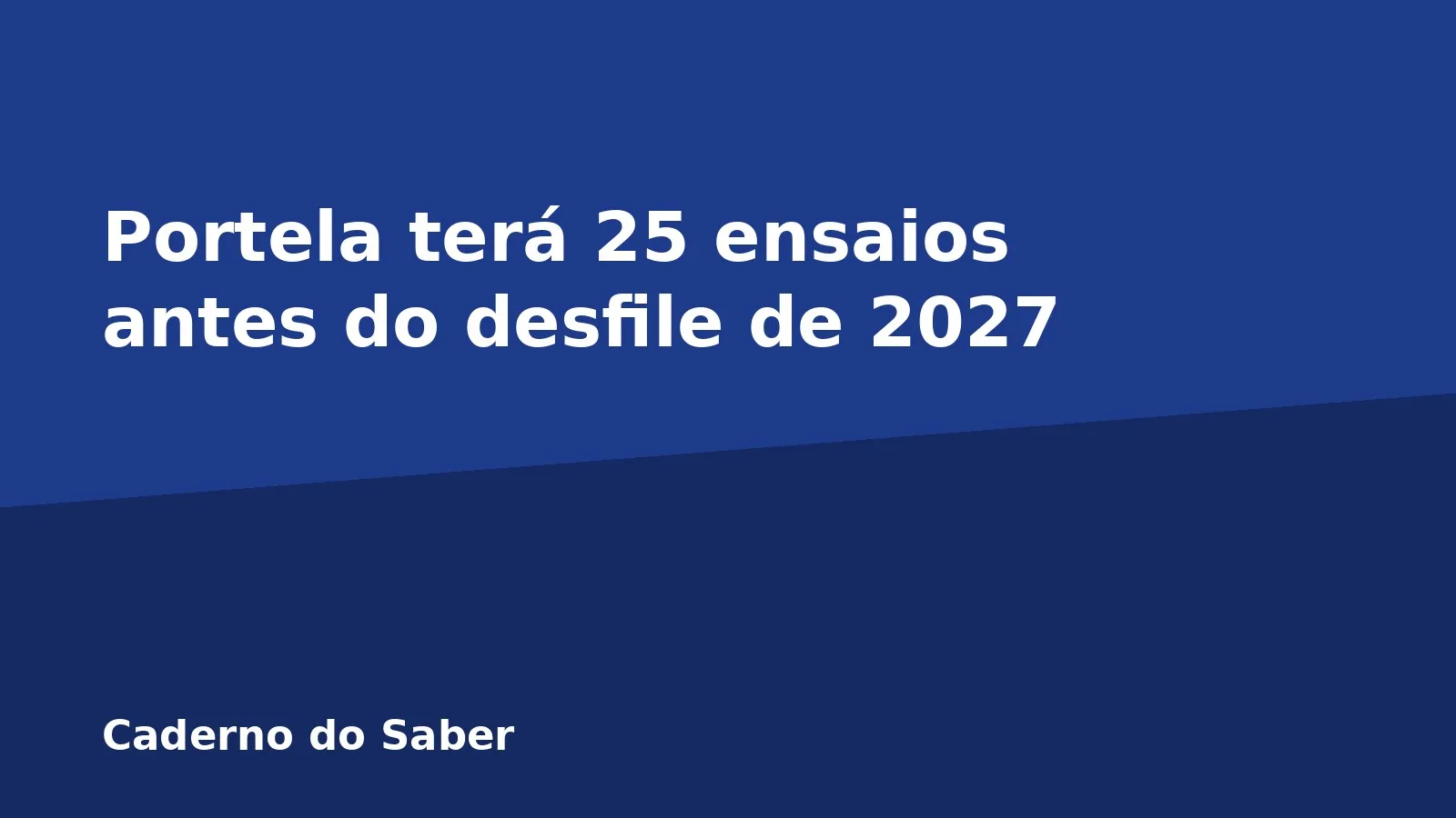 Portela terá 25 ensaios antes do desfile de 2027