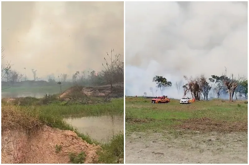 Incêndio na AM-070 reduz visibilidade e eleva poluição do ar em Manaus