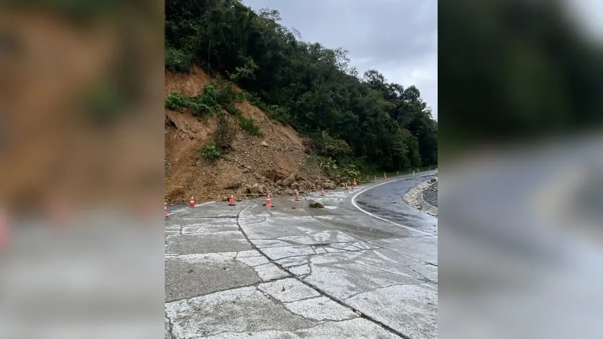 Deslizamento mantém Serra Dona Francisca bloqueada até segunda-feira