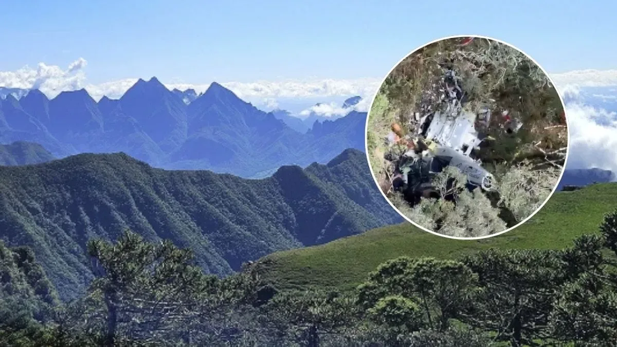 Helicóptero com cantor Rick cai em área isolada da Serra de Santa Catarina