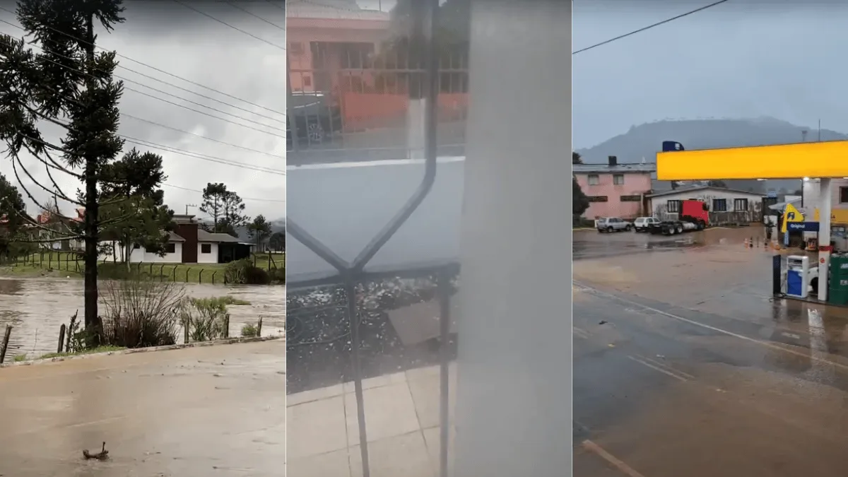 Temporais causam alagamentos e granizo na Serra Catarinense