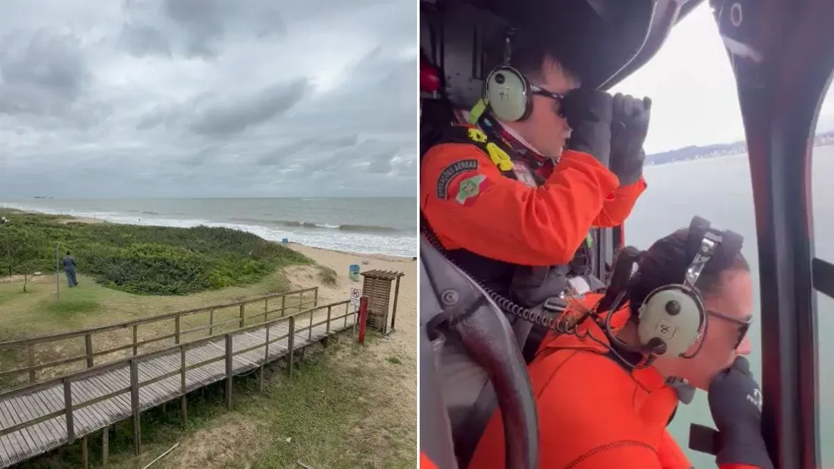 Buscas por menino desaparecido no mar mobilizam drones e aeronaves em Balneário Piçarras