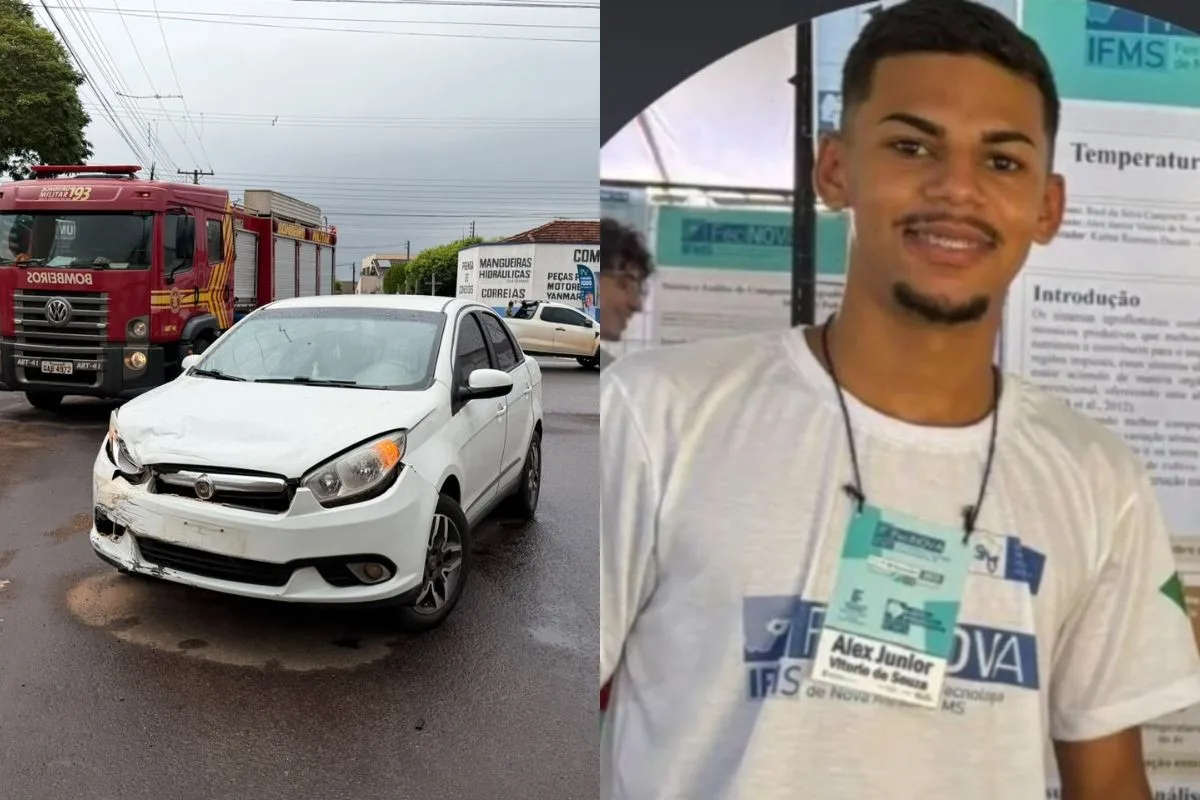 Motociclista morre em colisão com carro no centro de Nova Andradina