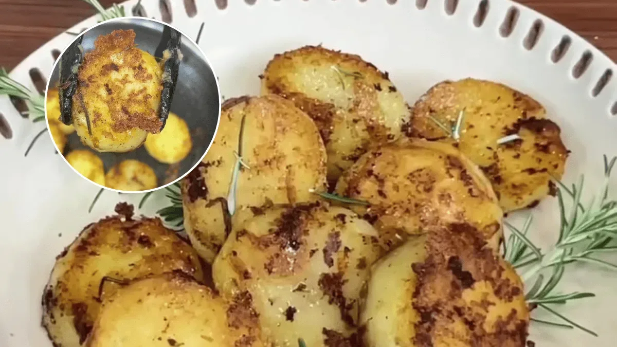 Batata dourada na frigideira fica macia por dentro e crocante por fora
