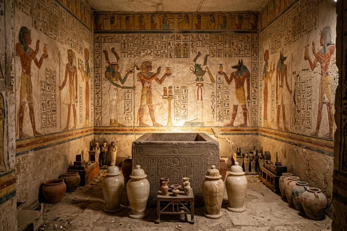 Inscrições e objetos funerários revelam a função de servidor em Saqqara