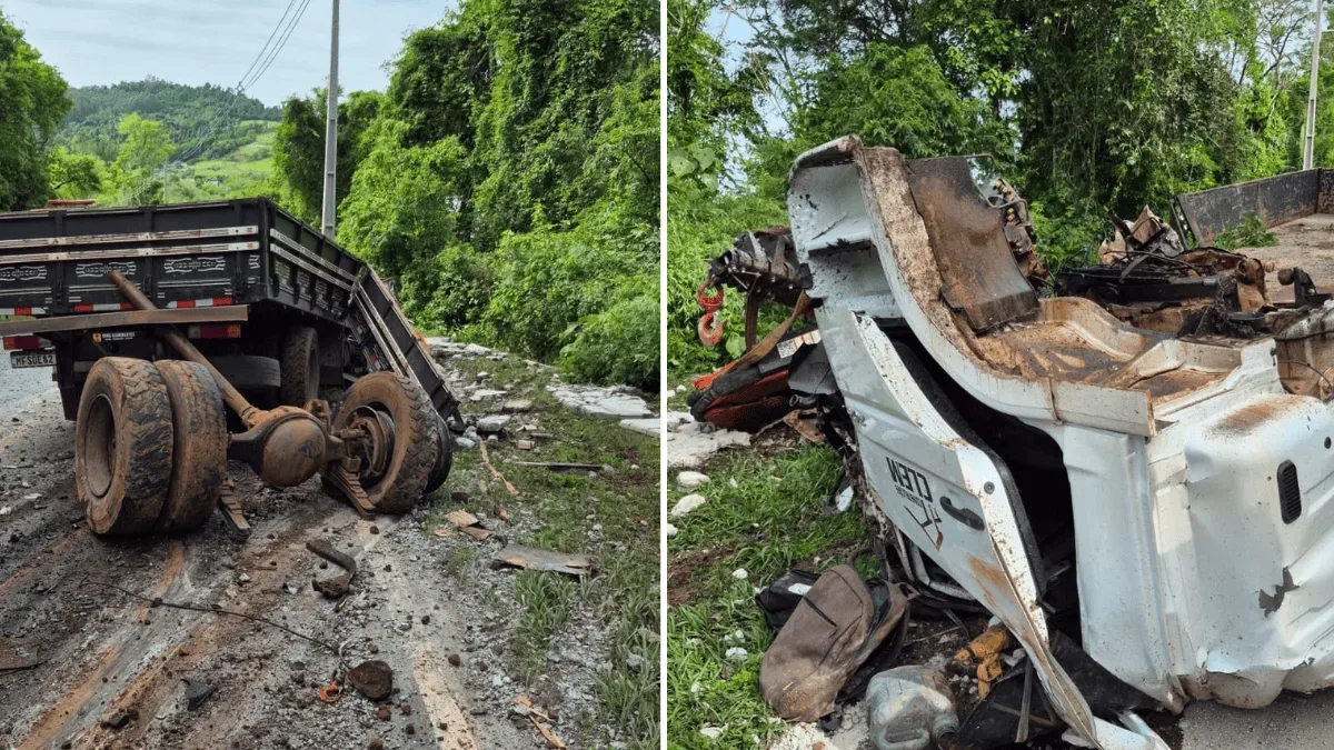 Motorista morre após caminhão bater contra parede de pedras em Itapiranga