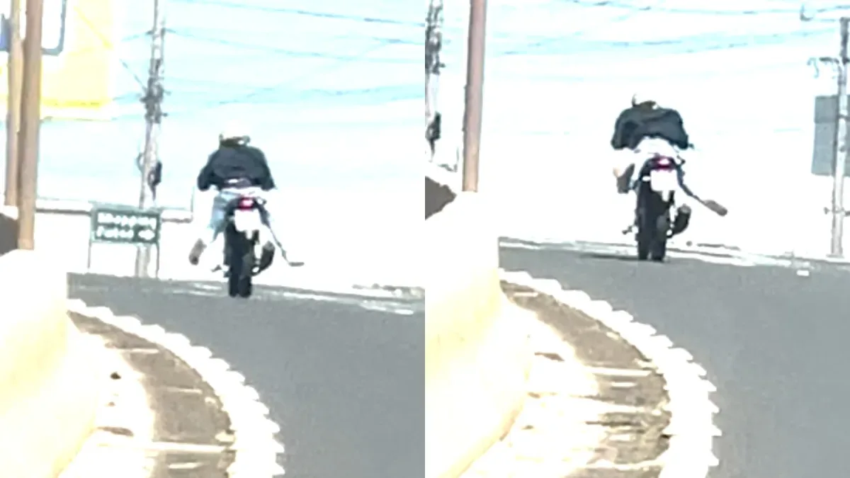 PRF registra adolescente em manobra sobre moto na BR-480, em Chapecó