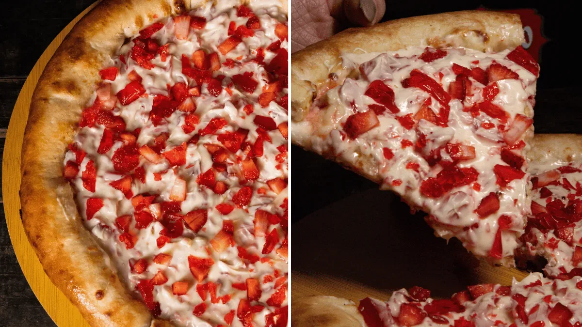 Pizzaria de Chapecó lança pizza inspirada no morango cravejado
