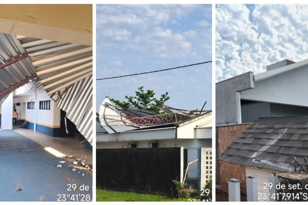 Iguatemi decreta emergência após tempestade causar danos em prédios e ruas